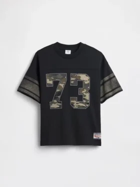 Oversized-Jersey-T-Shirt für Kinder mit Grafikprint aus Mesh