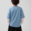 Oversized-Jersey-T-Shirt für Kinder mit Grafikprint aus Mesh