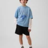 Oversized-Jersey-T-Shirt für Kinder mit Grafikprint aus Mesh