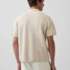 Oversized-Poloshirt-Pullover mit Viertelreißverschluss und Tasche