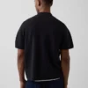 Oversized-Poloshirt-Pullover mit Viertelreißverschluss und Tasche