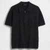 Oversized-Poloshirt-Pullover mit Viertelreißverschluss und Tasche