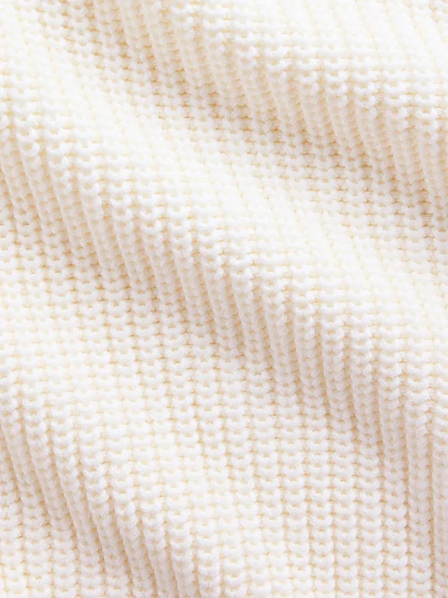 Oversized-Pullover aus 100 % Baumwolle mit Shaker-Strick und V-Ausschnitt