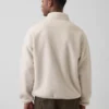 Oversized-Pullover mit halbem Reißverschluss aus Sherpa