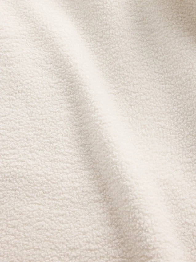 Oversized-Pullover mit halbem Reißverschluss aus Sherpa