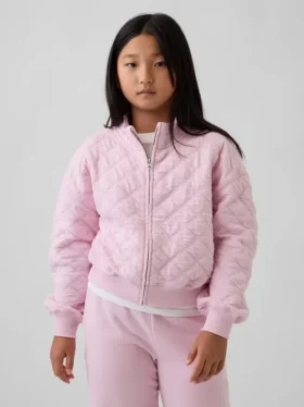 Oversized-Steppjacke mit Reißverschluss für Kinder
