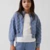 Oversized-Steppjacke mit Reißverschluss für Kinder