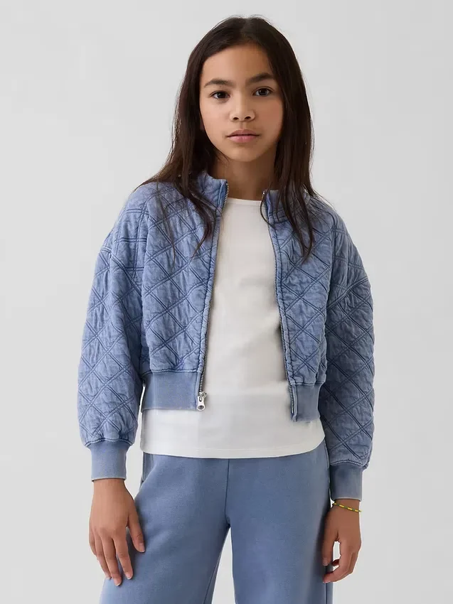 Oversized-Steppjacke mit Reißverschluss für Kinder