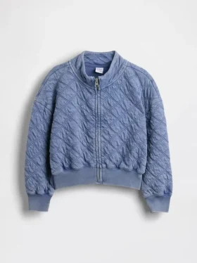 Oversized-Steppjacke mit Reißverschluss für Kinder