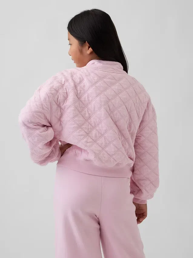 Oversized-Steppjacke mit Reißverschluss für Kinder