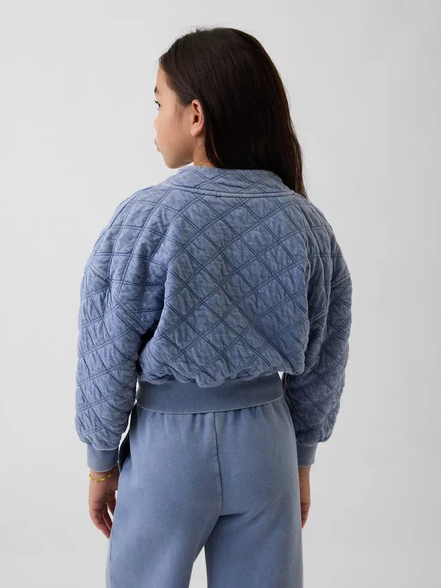 Oversized-Steppjacke mit Reißverschluss für Kinder