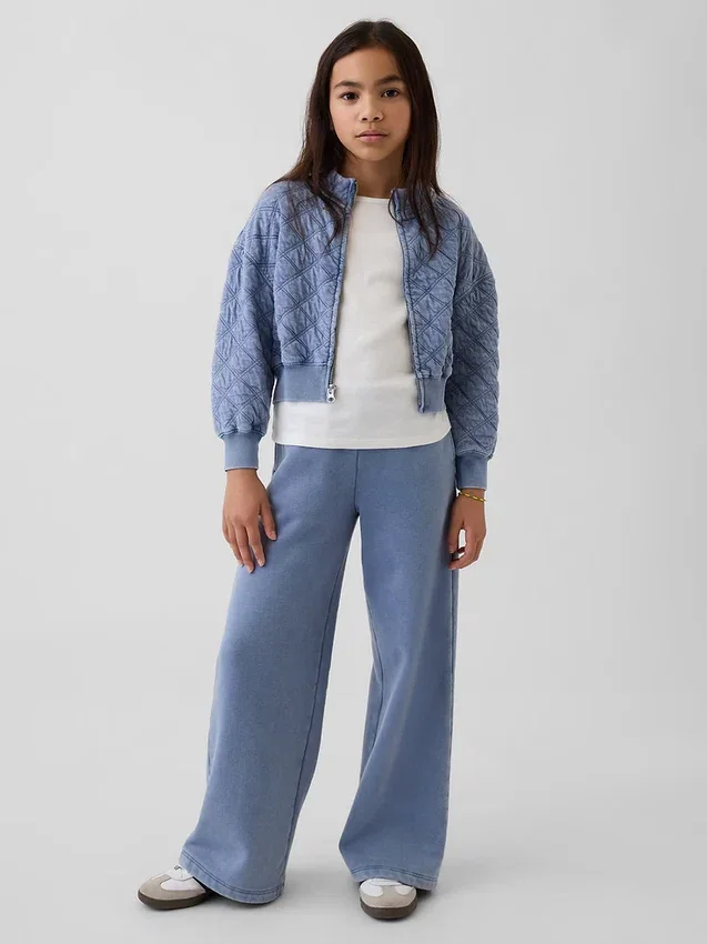 Oversized-Steppjacke mit Reißverschluss für Kinder