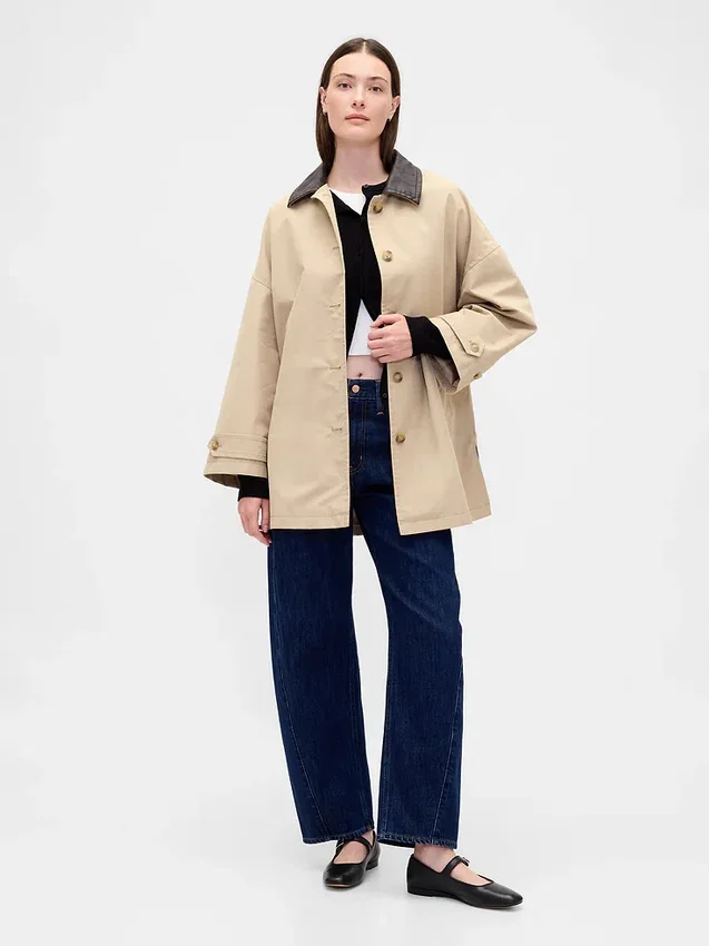 Oversized-Trenchcoat aus Twill