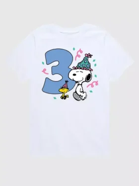 Peanuts-T-Shirt für Kleinkinder zum 3. Geburtstag, kurzärmelig, mit Motiv