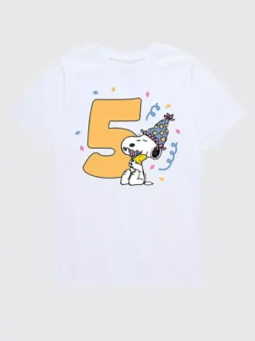 Peanuts-T-Shirt für Kleinkinder zum 5. Geburtstag mit Grafik, kurzärmelig