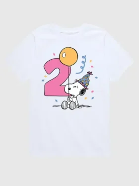 Peanuts-T-Shirt mit Grafik für Kleinkinder zum 2. Geburtstag, kurzärmelig