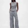 Peplum-Oberteil aus Baumwollgaze mit geraffter Taille
