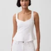 Peplum-Oberteil aus Leinenmischung