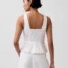 Peplum-Oberteil aus Leinenmischung