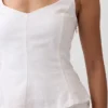 Peplum-Oberteil aus Leinenmischung