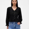 Peplum-Oberteil mit Kragen und V-Ausschnitt