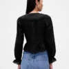 Peplum-Oberteil mit Kragen und V-Ausschnitt