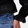 Peplum-Oberteil mit Kragen und V-Ausschnitt