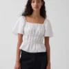 Peplum-Oberteil mit quadratischem Ausschnitt