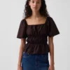 Peplum-Oberteil mit quadratischem Ausschnitt