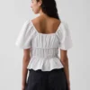 Peplum-Oberteil mit quadratischem Ausschnitt