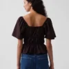 Peplum-Oberteil mit quadratischem Ausschnitt