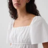 Peplum-Oberteil mit quadratischem Ausschnitt