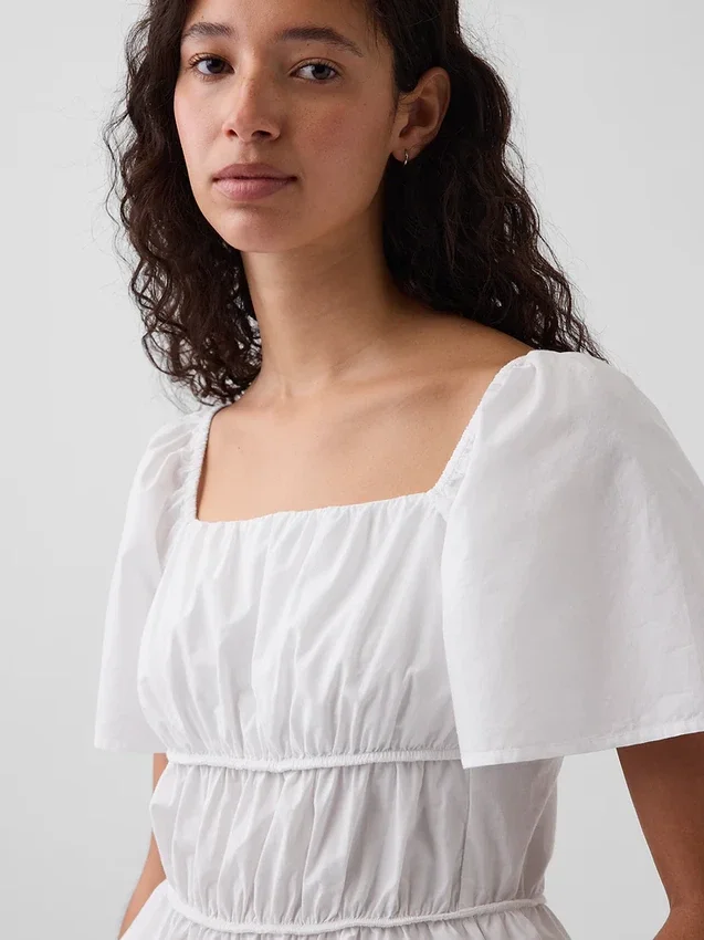 Peplum-Oberteil mit quadratischem Ausschnitt