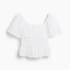 Peplum-Oberteil mit quadratischem Ausschnitt