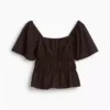 Peplum-Oberteil mit quadratischem Ausschnitt