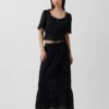 Peplum-Oberteil mit Spitzenbesatz