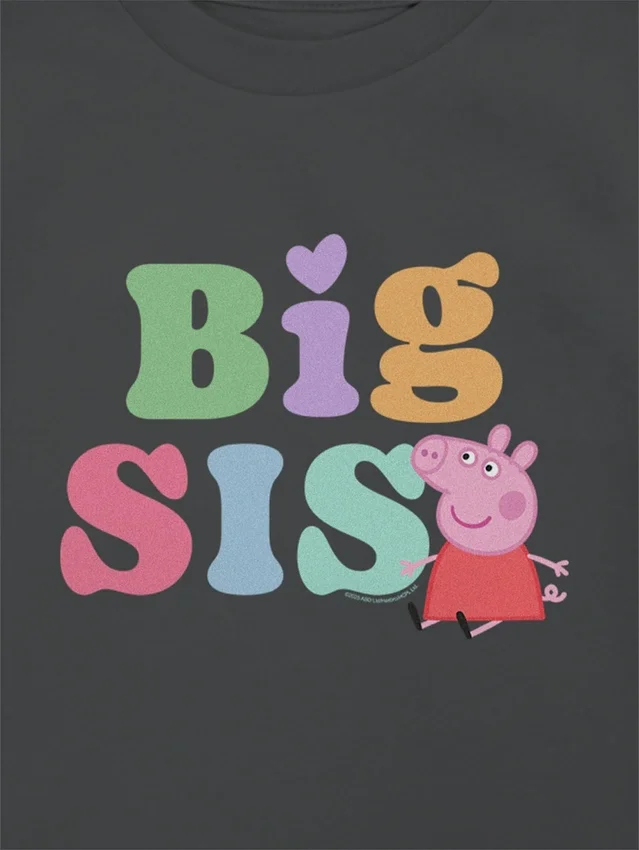 Peppa Pig „Big Sis“-T-Shirt mit Grafik für Kleinkinder