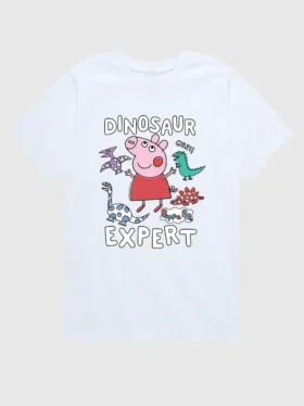 Peppa Pig „Dinosaur Expert“ T-Shirt mit Grafik für Kleinkinder, kurzärmelig