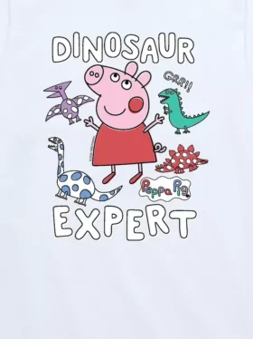 Peppa Pig „Dinosaur Expert“ T-Shirt mit Grafik für Kleinkinder, kurzärmelig