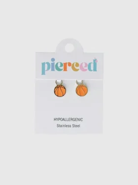 Pierced Co Basketball-Anhänger für Huggie-Ohrringe