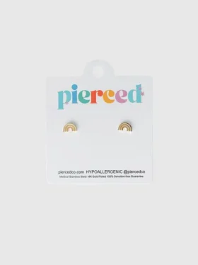 Pierced Co Classic Rainbow Screwback Ohrringe