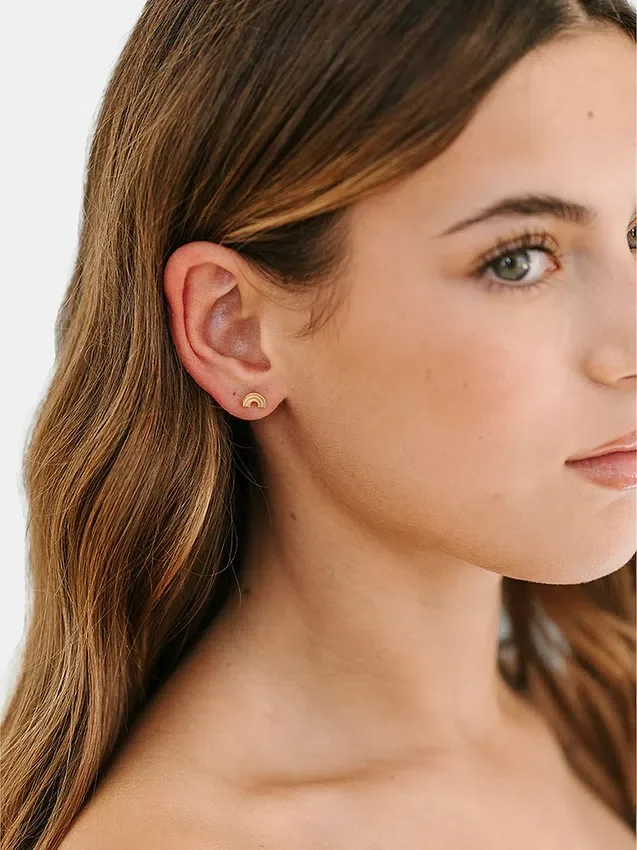Pierced Co Classic Rainbow Screwback Ohrringe