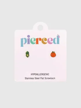 Pierced Co Erbsenschote/Tomate Ohrstecker mit Schraubverschluss