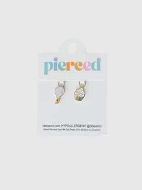 „Pierced Co“-Geburtstagsfeier-Anhänger für Huggie-Ohrringe