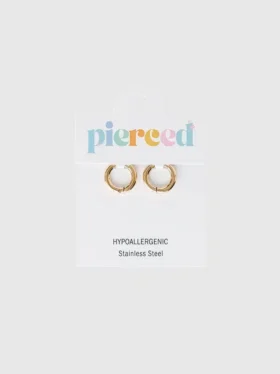 Pierced Co Gold 8 mm Huggie-Ohrringe
