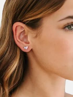 Pierced Co Herz-Duo-Ohrringe mit Schraubverschluss