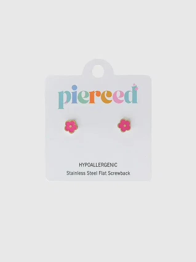 Pierced Co Hot Pink Blumen-Ohrstecker
