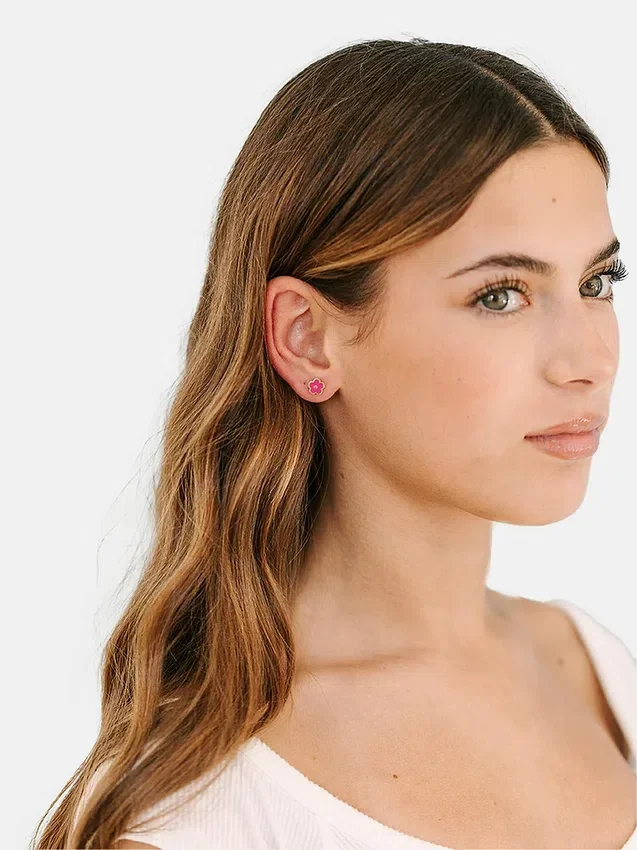 Pierced Co Hot Pink Blumen-Ohrstecker