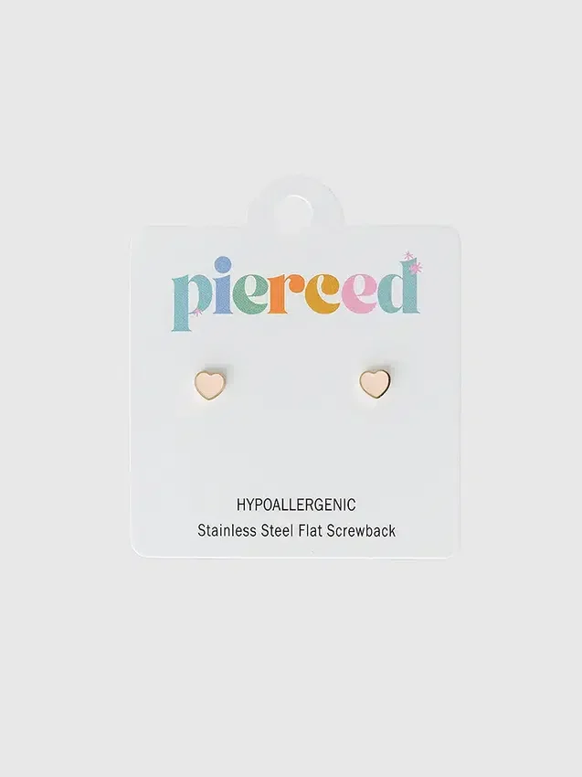 Pierced Co Winzige Ohrstecker mit Schraubverschluss in Pfirsichfarben