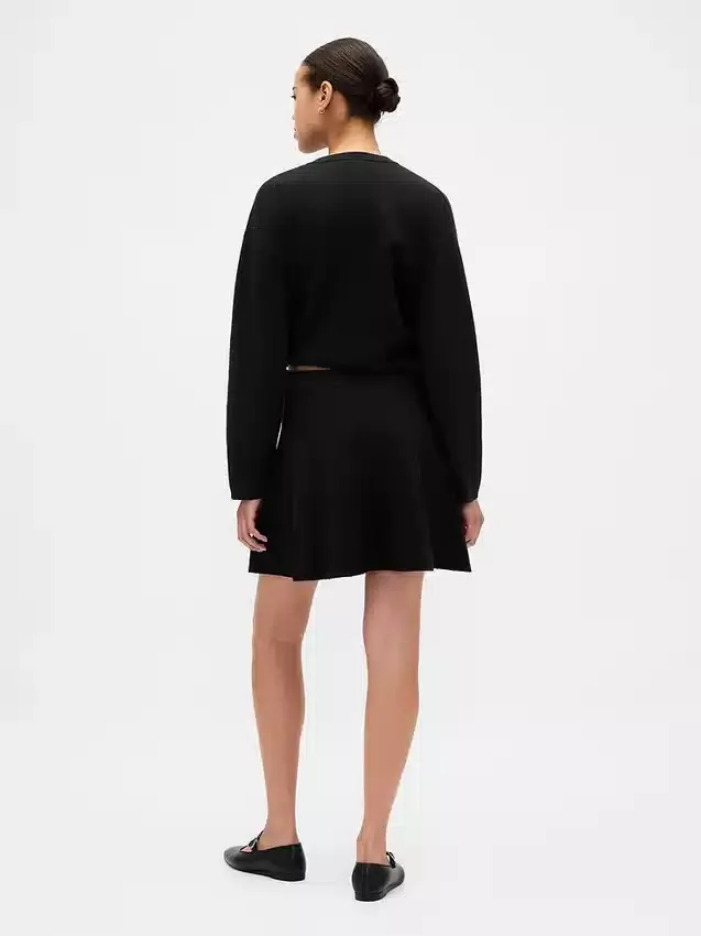Plissierter Mini-Pullover-Rock